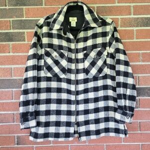 Vintage Limited America Buffalo Check Wool Blend Shacket Black & White 90s XS